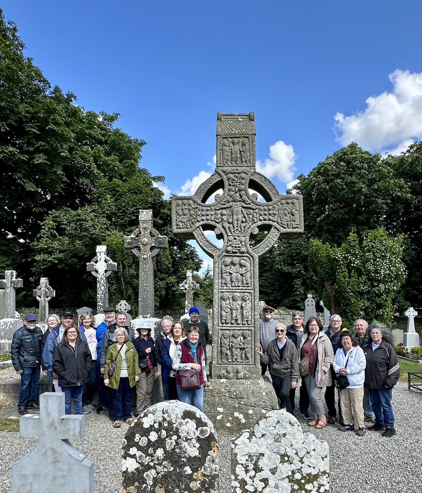 June 2024 Tour Group at Monasterboice, County Louth
